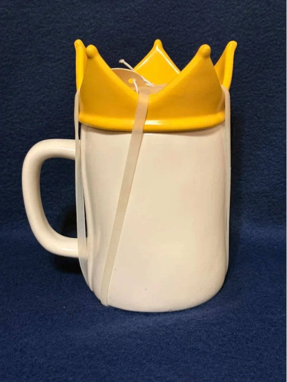 Rae Dunn “Busy Bee” Mug W/ Yellow Crown Topper Lid LL Magenta Spring Summer